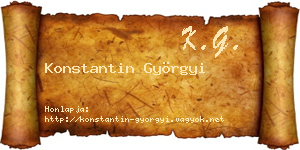 Konstantin Györgyi névjegykártya
